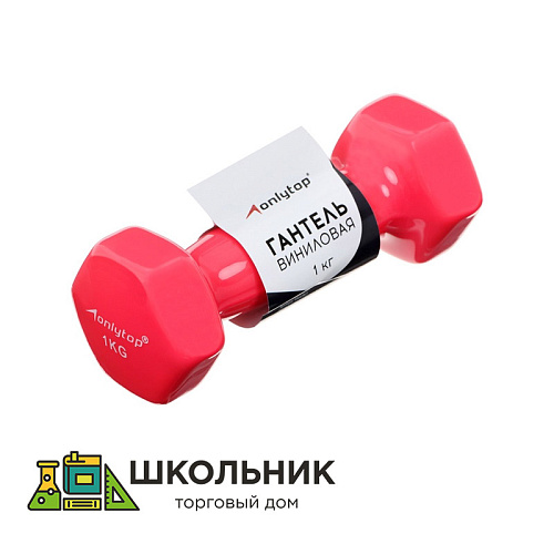 Гантель виниловая ONLYTOP 1 кг