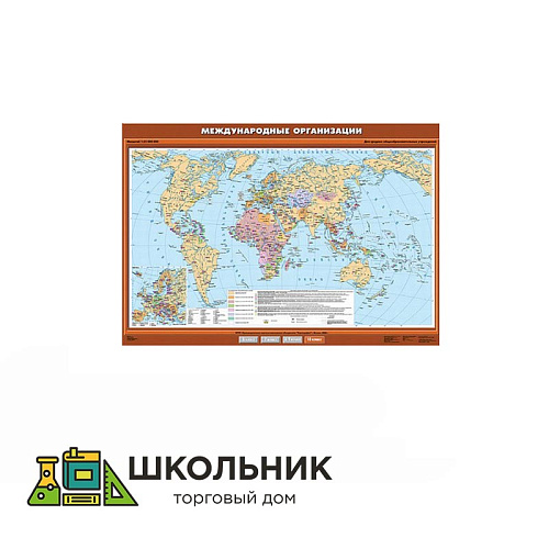 Учебная карта «Международные организации и объединения» 100х140