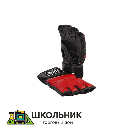 Перчатки для смешанных единоборств (нат.кожа) JABB JE-2329T черный/красный