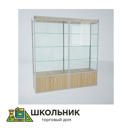 Витрина двухсекционная с точечной подсветкой