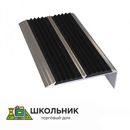Алюминиевый угол с 2мя черными резиновыми вставками (1330 мм)