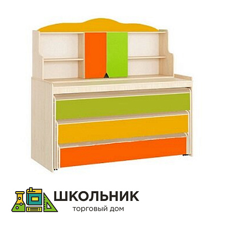 Кровать детская 3-х ярусная с тумбой