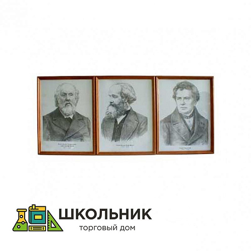 Портреты выдающихся физиков (дерев. рамка, под стеклом, комплект 8 шт.)
