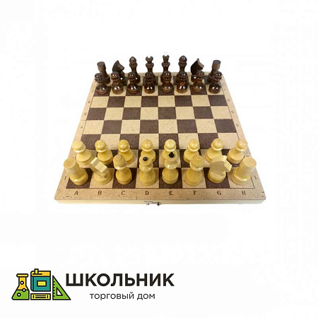 Шахматы обиходные лакированные Кировские с доской 29 см