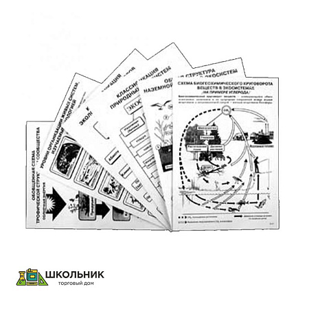 Комплект таблиц по экологии «Экосистема-экологическая единица окружающей среды» (ламинир, А4,12 шт)