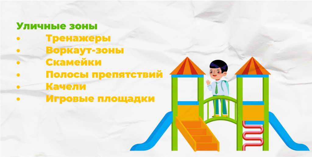 уличная зона в оздоровительном лагере: что входит, из чего состоит